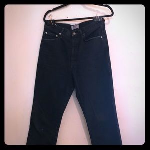 Agolde black straight leg crop jeans